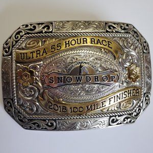 2018 Snowdrop ULTRA 55 Hour Race & Relay silver buckle.